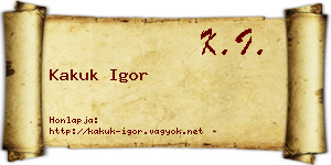 Kakuk Igor névjegykártya